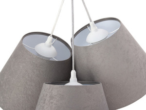 Three-point hanging lamp BUCKET E27 60W gray / white, suede 3 Three-point hanging lamp BUCKET E27 60W gray / white, suede small 3