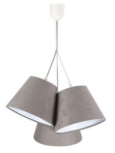 Three-point hanging lamp BUCKET E27 60W gray / white, suede 0 Three-point hanging lamp BUCKET E27 60W gray / white, suede small 0