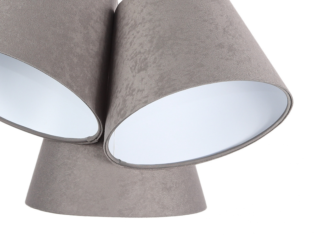 Show Three-point hanging lamp BUCKET E27 60W gray / white, suede Three-point hanging lamp BUCKET E27 60W gray / white, suede
