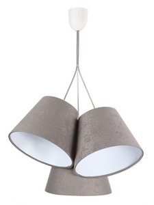 Three-point hanging lamp BUCKET E27 60W gray / white, suede 5 Three-point hanging lamp BUCKET E27 60W gray / white, suede small 5