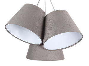 Three-point hanging lamp BUCKET E27 60W gray / white, suede 2 Three-point hanging lamp BUCKET E27 60W gray / white, suede small 2