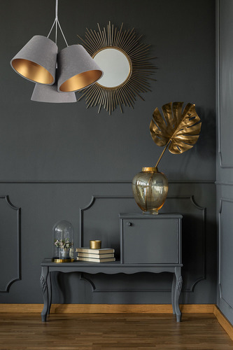 Check Triple BUCKET E27 40W lamp gray / gold adjustable height