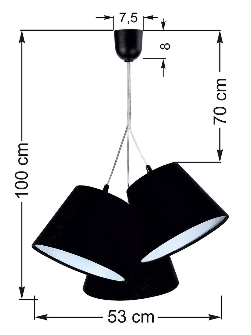 View Triple BUCKET E27 60W black / white, adjustable Triple BUCKET E27 60W black / white, adjustable