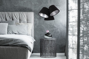 Triple lamp above the BUCKET E27 60W black / silver table, adjustable 1 Triple lamp above the BUCKET E27 60W black / silver table, adjustable small 1