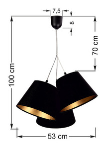 Triple pendant lamp for the kitchen BUCKET E27 60W black / gold small 6
