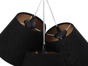 Triple pendant lamp for the kitchen BUCKET E27 60W black / gold small 3