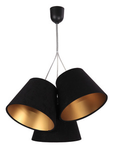 Triple pendant lamp for the kitchen BUCKET E27 60W black / gold small 0
