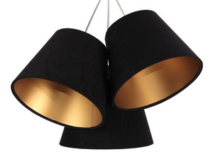 Triple pendant lamp for the kitchen BUCKET E27 60W black / gold small 2