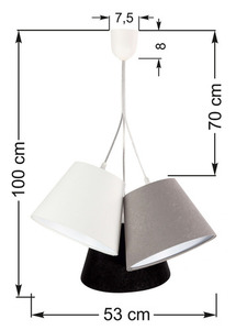 Triple table lamp BUCKET E27 60W white / gray / black small 6