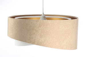 Asymmetrical hanging lamp Elegance 60W E27 velor fabric, beige / white / gold 3 Asymmetrical hanging lamp Elegance 60W E27 velor fabric, beige / white / gold small 3