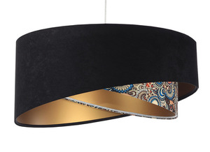 Hanging ceiling lamp Elegance 60W E27 black / ethnic patterns / gold small 0