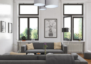 Classic Elements 60W E27 gray / white felt ceiling ceiling lamp small 1