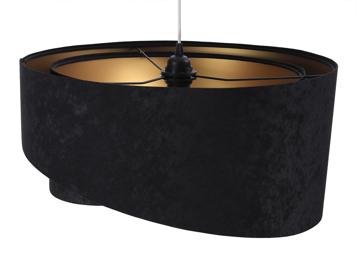 Display Round Elegance 60W E27 lamp asymmetrical, velor, black / gold Round Elegance 60W E27 lamp asymmetrical, velor, black / gold