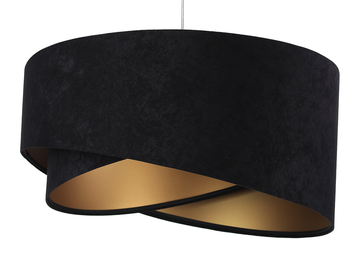 Check Round Elegance 60W E27 lamp asymmetrical, velor, black / gold Round Elegance 60W E27 lamp asymmetrical, velor, black / gold