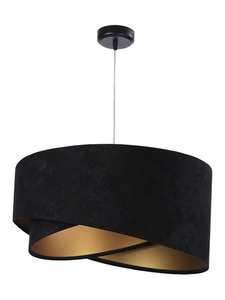 Round Elegance 60W E27 lamp asymmetrical, velor, black / gold 0 Round Elegance 60W E27 lamp asymmetrical, velor, black / gold small 0