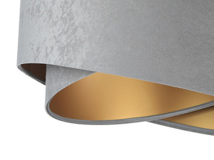 Gray pendant lamp Elegance 60W E27 asymmetrical gold velor 1 Gray pendant lamp Elegance 60W E27 asymmetrical gold velor small 1