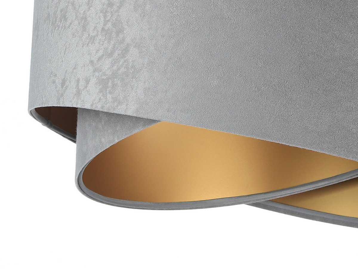 View Gray pendant lamp Elegance 60W E27 asymmetrical gold velor Gray pendant lamp Elegance 60W E27 asymmetrical gold velor