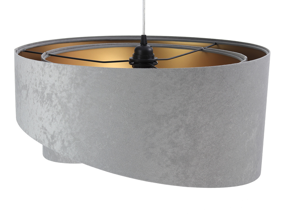 Display Gray pendant lamp Elegance 60W E27 asymmetrical gold velor Gray pendant lamp Elegance 60W E27 asymmetrical gold velor