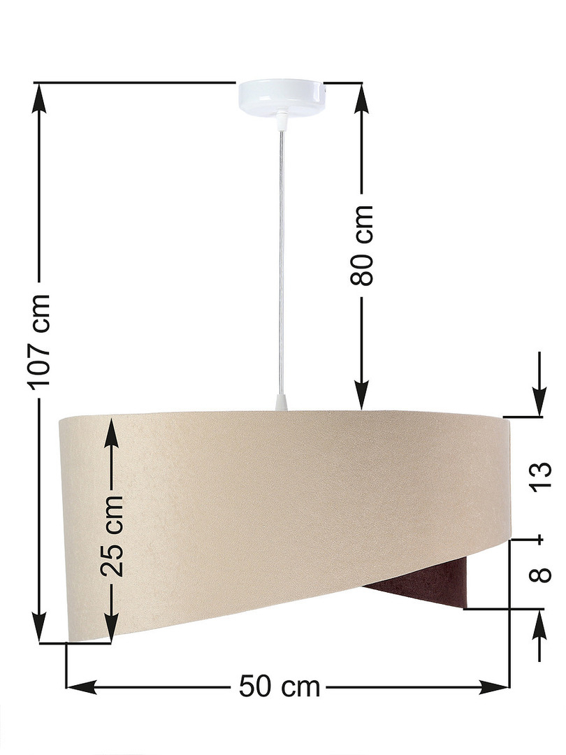 View Hanging lamp Elegance 60W E27 asymmetrical beige / brown Hanging lamp Elegance 60W E27 asymmetrical beige / brown
