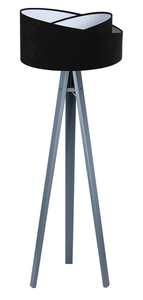 Floor lamp for the living room Crown 60W E27 velor, black / white small 1