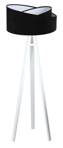 Floor lamp for the living room Crown 60W E27 velor, black / white small 3