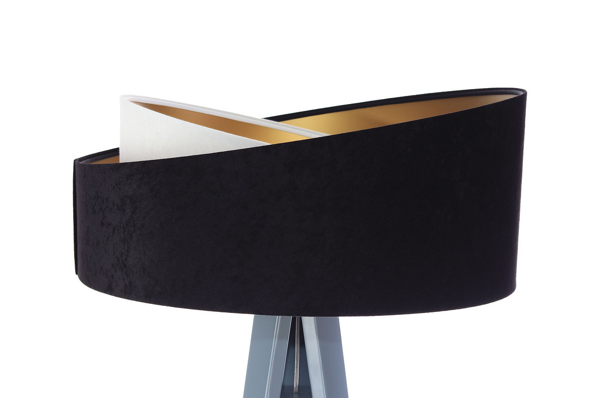 Check Modern standing lamp Crown 60W E27 velor, black / white Modern standing lamp Crown 60W E27 velor, black / white