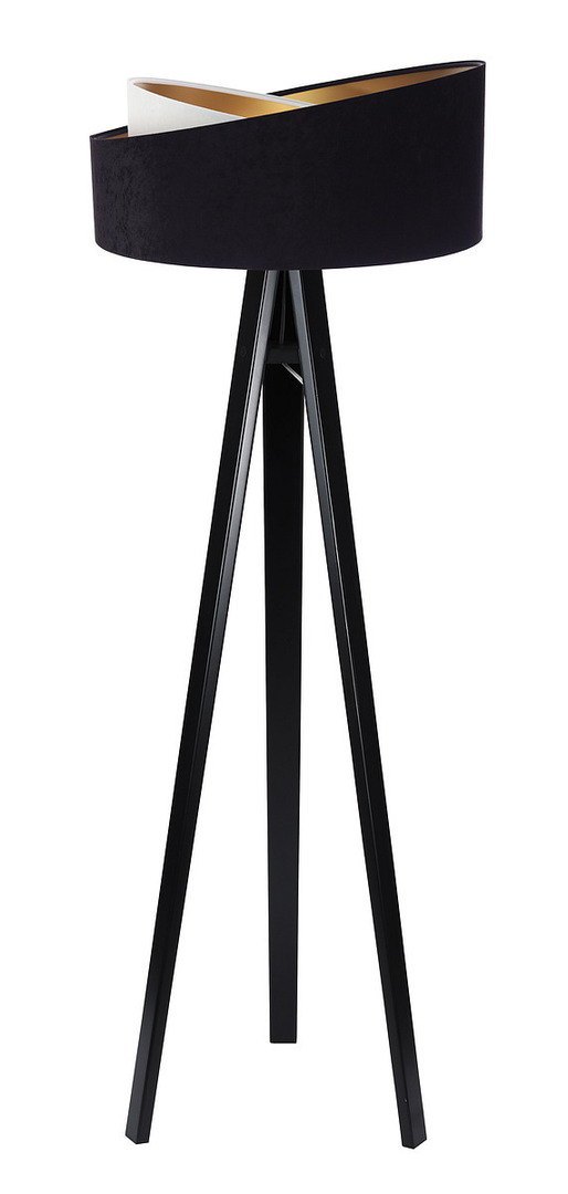 Show Modern standing lamp Crown 60W E27 velor, black / white Modern standing lamp Crown 60W E27 velor, black / white