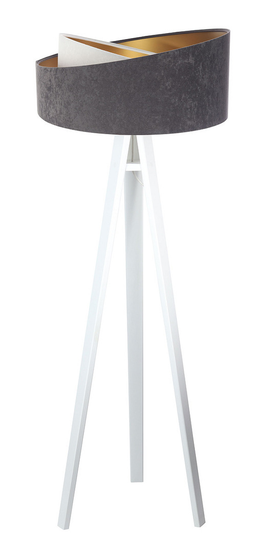 View Lamp on a Crown 60W E27 tripod velor, gray / white / gold Lamp on a Crown 60W E27 tripod velor, gray / white / gold