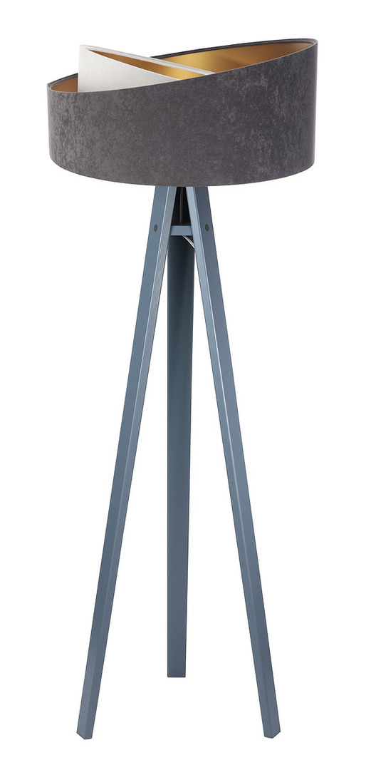 View Lamp on a Crown 60W E27 tripod velor, gray / white / gold Lamp on a Crown 60W E27 tripod velor, gray / white / gold