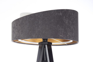 Lamp on a Crown 60W E27 tripod velor, gray / white / gold 7 Lamp on a Crown 60W E27 tripod velor, gray / white / gold small 7
