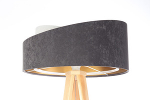 Lamp on a Crown 60W E27 tripod velor, gray / white / gold 0 Lamp on a Crown 60W E27 tripod velor, gray / white / gold small 0