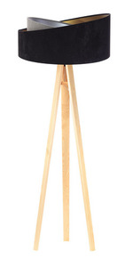 Floor lamp black Crown 60W E27 velor, gray / gold / silver 2 Floor lamp black Crown 60W E27 velor, gray / gold / silver small 2