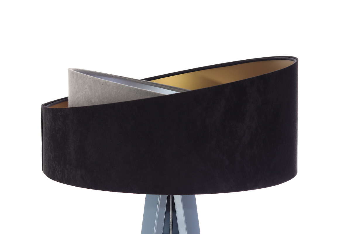 Show Floor lamp black Crown 60W E27 velor, gray / gold / silver Floor lamp black Crown 60W E27 velor, gray / gold / silver