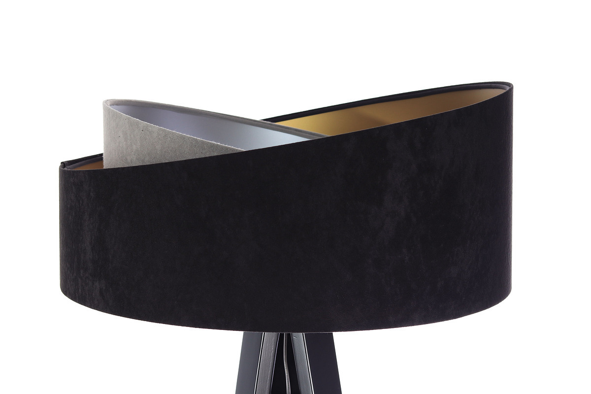 Display Floor lamp black Crown 60W E27 velor, gray / gold / silver Floor lamp black Crown 60W E27 velor, gray / gold / silver