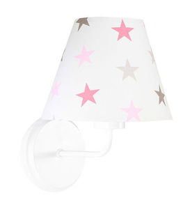 Wall lamp for a girl's room Raggio E27 60W gray and pink stars 1 Wall lamp for a girl's room Raggio E27 60W gray and pink stars small 1