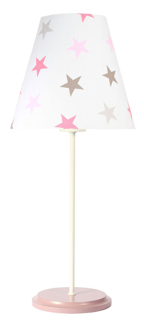 View Desk lamp for children Ombrello 60W E27 50cm white / gray-pink stars Desk lamp for children Ombrello 60W E27 50cm white / gray-pink stars