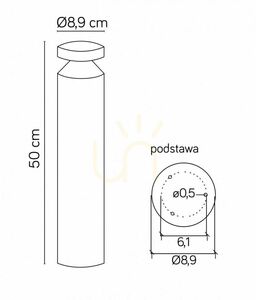 Outdoor Standing Light SU-MA Delta DL-500 Dark Gray 50 cm LED 4000K small 4