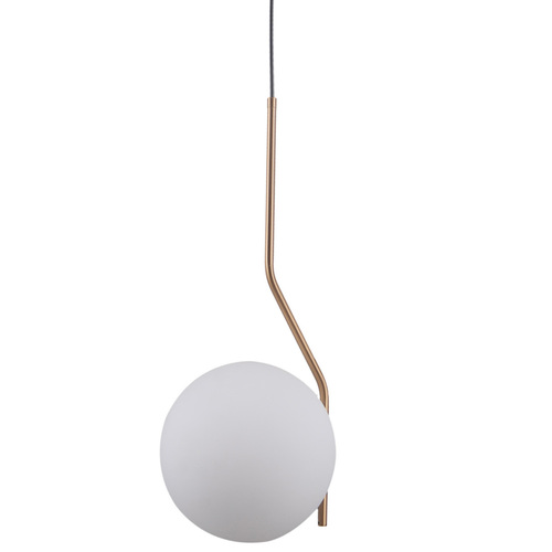 Check Italux Brass White Glass Pendant Light E27 20 cm PND-3300-1-HBR