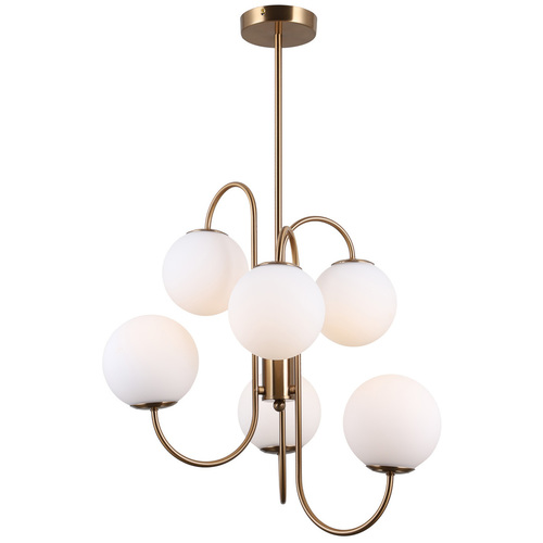 Check Honey brass pendant light Italux GELA PND-5500-6-HBR 6×G9 max. 5 W