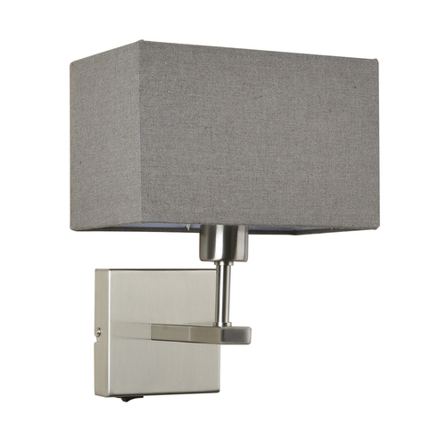 Check Night Lamp Italux Norte Grey Steel Rectangular E27 29 cm WL-1122-1-A-SN-RC-GR
