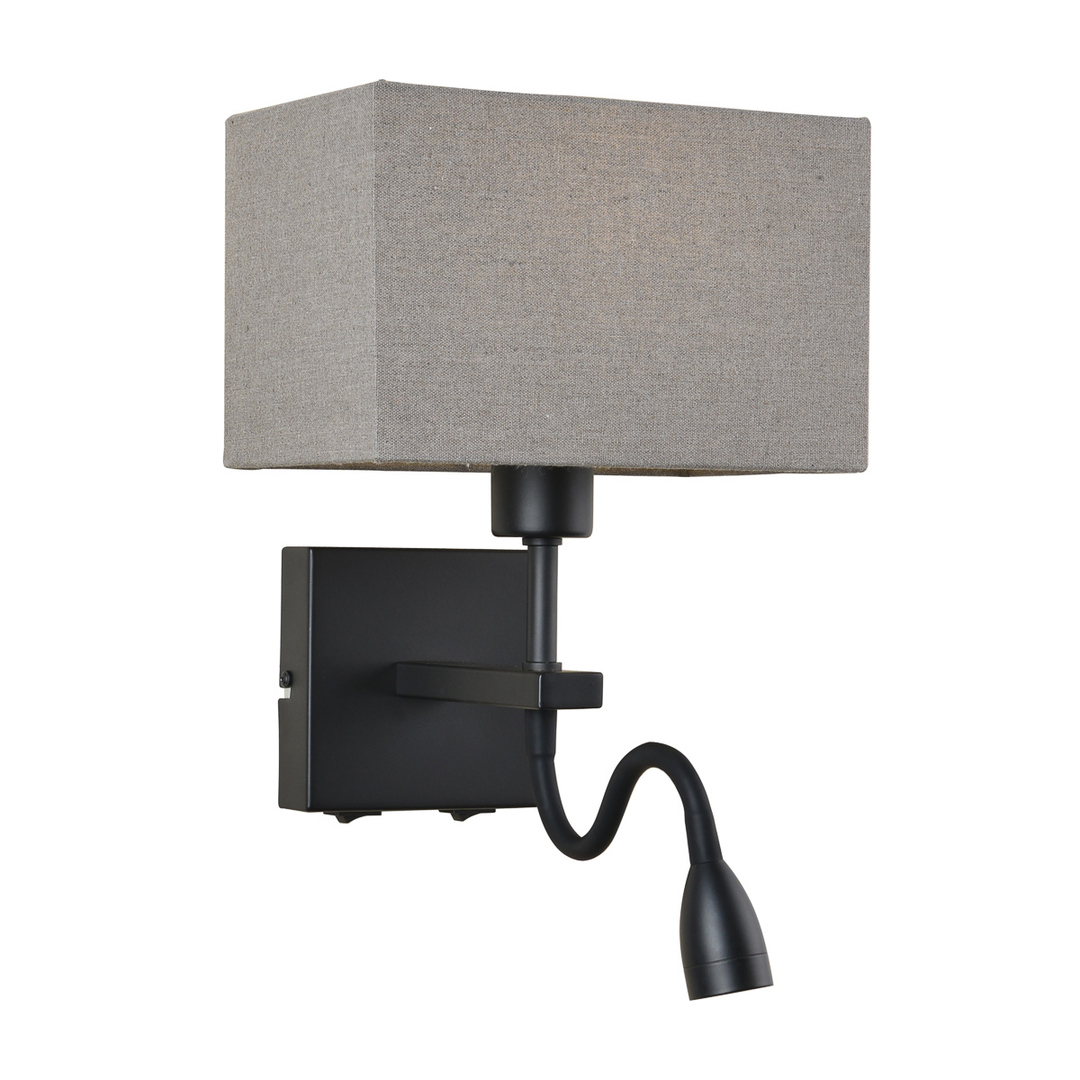 Night Lamp Italux Norte 2x E27 Grey Black Steel WL-1122-2-BL-BM-RC-GR