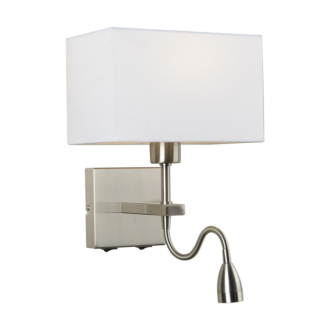 Night Lamp Italux Norte White Silver Steel E27 2-Light WL-1122-2-BL-SN-RC-WH