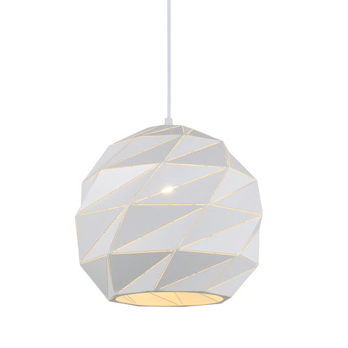 Check Italux Palermo White Pendant Light E27 Steel 32 cm PND-2424-1L-WH
