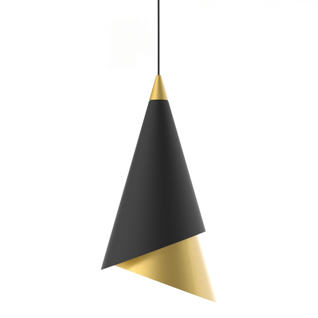 Italux Raalto LED Pendant Light Black Gold 25 cm PND-433128-1A