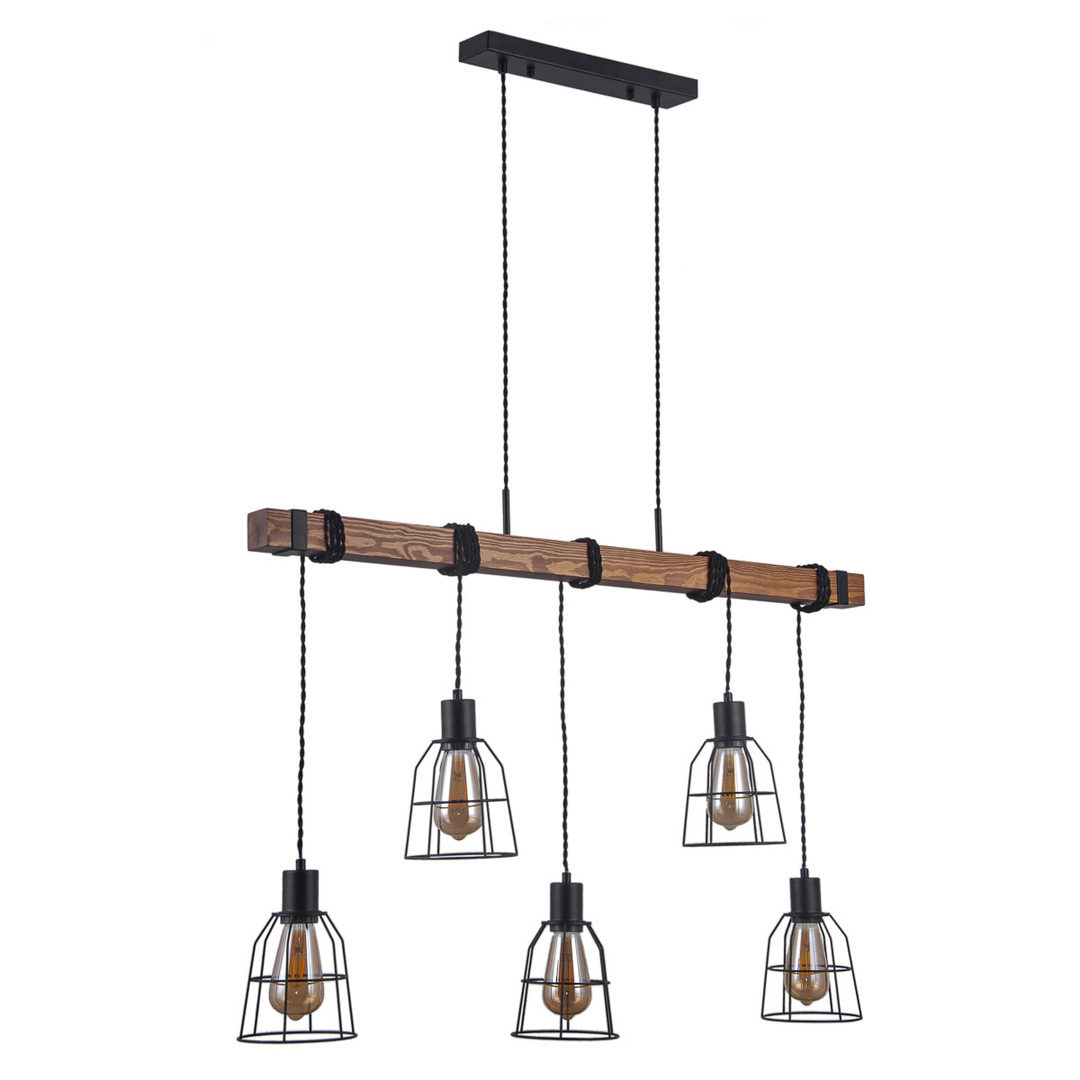 Italux Reda Black Matt 5-Light Pendant Lamp PND-4793-5-L