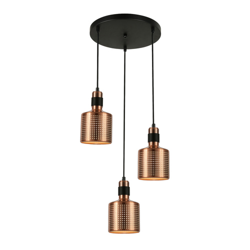 Check Italux Copper 3-Light Pendant Lamp E27 38 cm PND-2439-3-COP