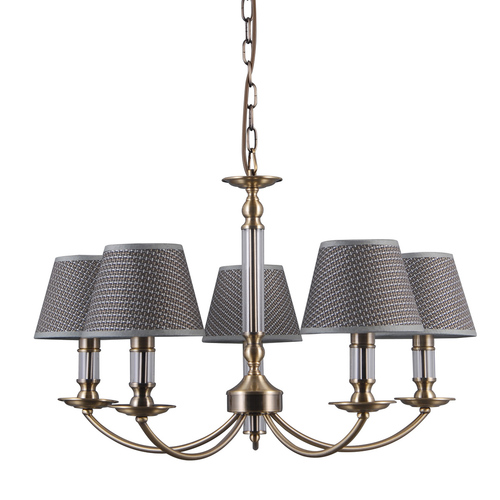 Check Italux Classic 5-Light Pendant Lamp Grey Brown E14 PND-43272-5