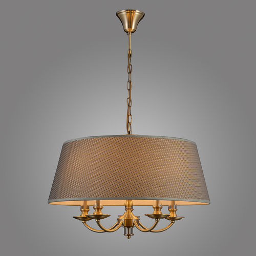 Check Italux Zanobi Pendant Light E14 5-Light Grey Brown Steel Glass Fabric PND-43272-5A