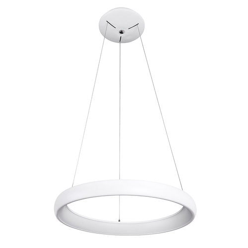 Check Italux White LED Pendant Light Alessia 51 cm 40W 3000K 5280-840RP-WH-3