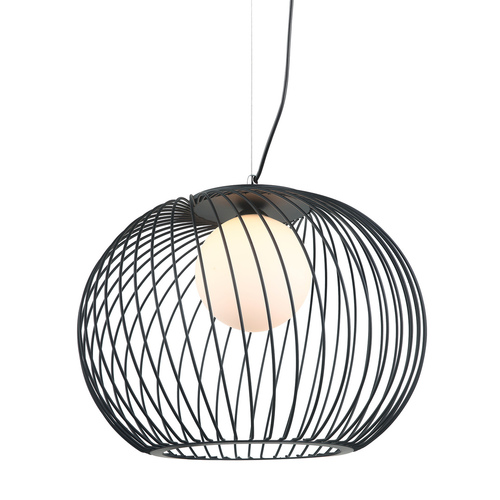 Check Italux Clarisa Black White Pendant Light E27 43 cm Steel Glass MDM-3842-1 BK